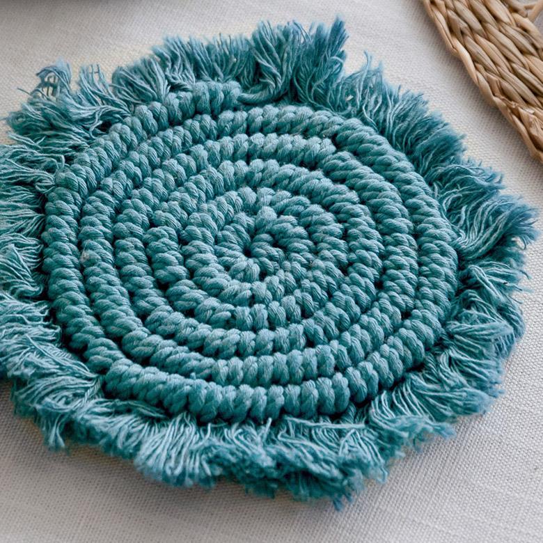 メール便対応 コースター マクラメ 編み コットン 円 綿 テーブルウェア マット 敷き 敷物 手作り 北欧 ナチュラル おしゃれ インテリア おうち時間 雑貨 34491 | ELEMENTS（インテリア） | 08