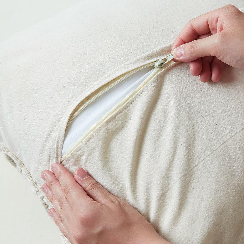 クッションカバー マクラメ 編み コットン 正方形 45×45cm  綿 モロッコ ボヘミアン 手作り 北欧 ナチュラル おしゃれ インテリア おうち時間 雑貨 34492 | ブランド登録なし | 17