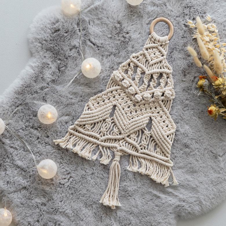 メール便対応 タペストリー マクラメ ロープ クリスマス ツリー インテリア 壁飾り ウォール デコレーション おしゃれ 北欧 リゾート ナチュラル 雑貨 34495 | ELEMENTS（インテリア） | 16