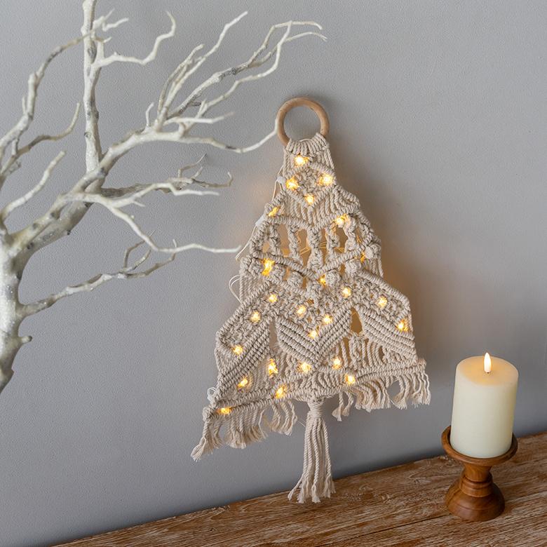メール便対応 タペストリー マクラメ ロープ クリスマス ツリー インテリア 壁飾り ウォール デコレーション おしゃれ 北欧 リゾート ナチュラル 雑貨 34495 | ELEMENTS（インテリア） | 03