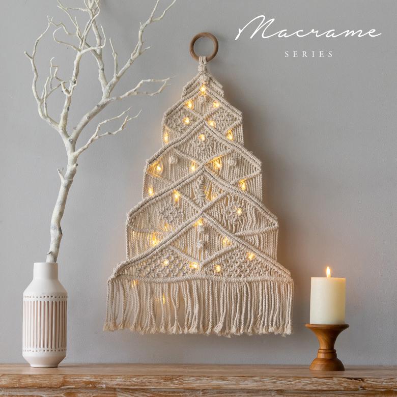 メール便対応 タペストリー マクラメ ロープ クリスマス ツリー インテリア 壁飾り ウォール デコレーション おしゃれ 北欧 リゾート ナチュラル 雑貨 34496 | ELEMENTS（インテリア） | 19