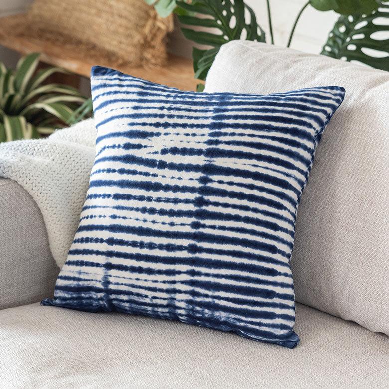 メール便対応 クッションカバー クッション カバー タイダイ 45×45 cm 正方形 洗える 夏 春 青 波 海 コットン 綿 ソファ おしゃれ インテリア 北欧 34503 | ブランド登録なし