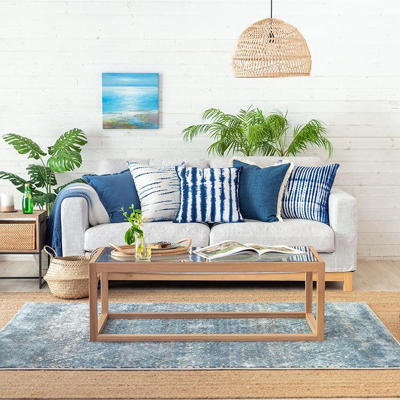 メール便対応 クッションカバー クッション カバー タイダイ 45×45 cm 正方形 洗える 夏 春 青 波 海 コットン 綿 ソファ おしゃれ インテリア 北欧 34503 | ブランド登録なし | 01