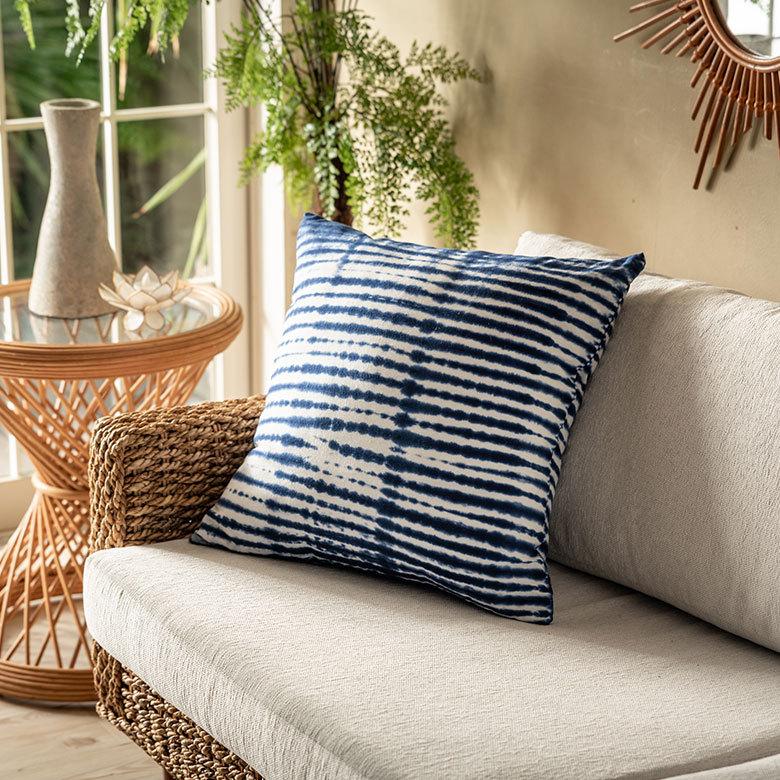 メール便対応 クッションカバー クッション カバー タイダイ 45×45 cm 正方形 洗える 夏 春 青 波 海 コットン 綿 ソファ おしゃれ インテリア 北欧 34503 | ブランド登録なし | 15