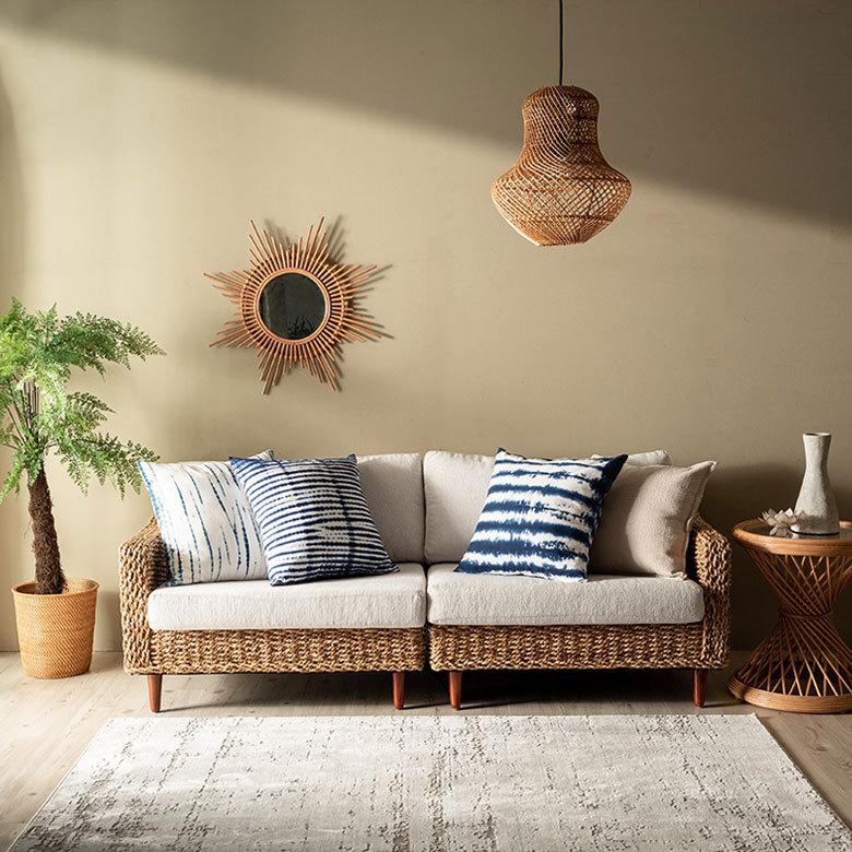 メール便対応 クッションカバー クッション カバー タイダイ 45×45 cm 正方形 洗える 夏 春 青 波 海 コットン 綿 ソファ おしゃれ インテリア 北欧 34503 | ブランド登録なし | 16