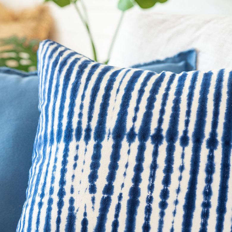 メール便対応 クッションカバー クッション カバー タイダイ 45×45 cm 正方形 洗える 夏 春 青 波 海 コットン 綿 ソファ おしゃれ インテリア 北欧 34503 | ブランド登録なし | 03