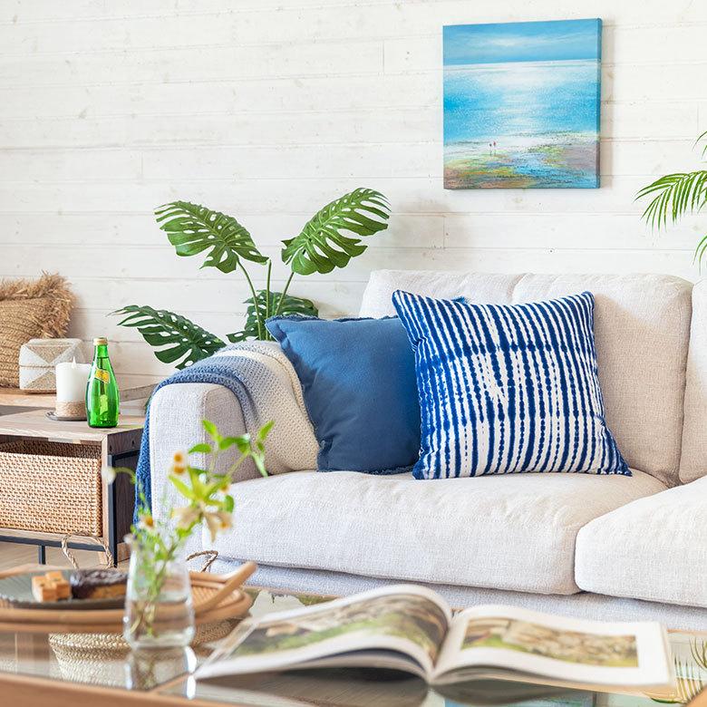 メール便対応 クッションカバー クッション カバー タイダイ 45×45 cm 正方形 洗える 夏 春 青 波 海 コットン 綿 ソファ おしゃれ インテリア 北欧 34503 | ブランド登録なし | 06