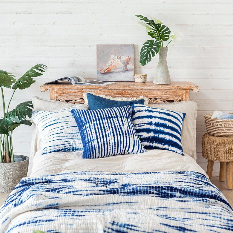 メール便対応 クッションカバー クッション カバー タイダイ 45×45 cm 正方形 洗える 夏 春 青 波 海 コットン 綿 ソファ おしゃれ インテリア 北欧 34504 | ブランド登録なし | 18