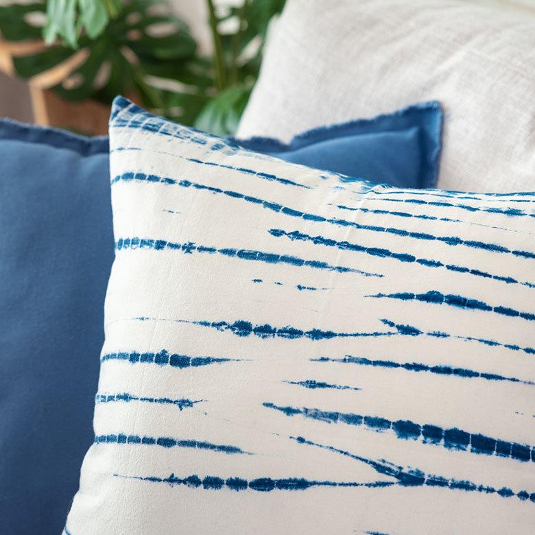 メール便対応 クッションカバー クッション カバー タイダイ 45×45 cm 正方形 洗える 夏 春 青 波 海 コットン 綿 ソファ おしゃれ インテリア 北欧 34504 | ブランド登録なし | 03