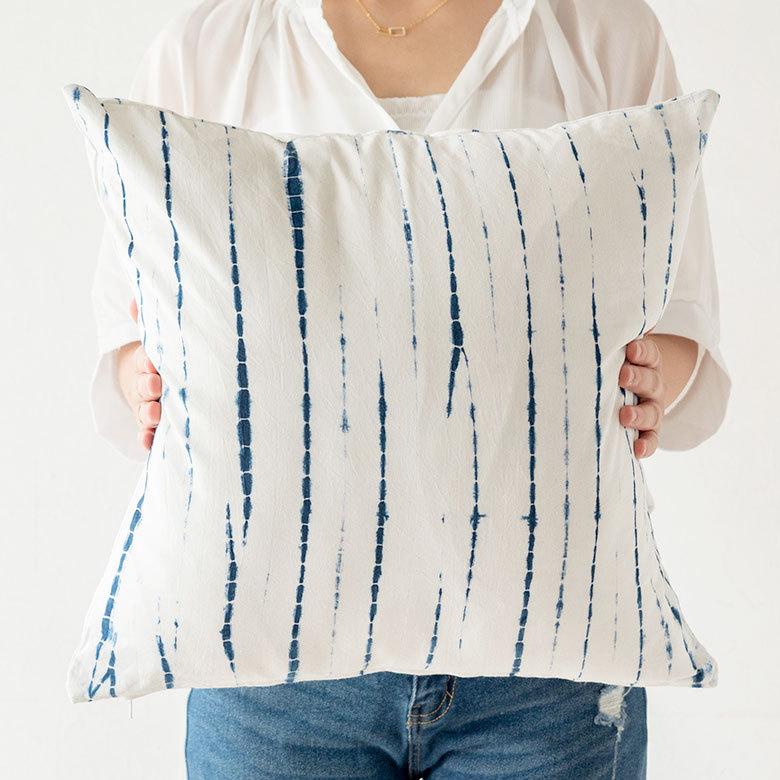 メール便対応 クッションカバー クッション カバー タイダイ 45×45 cm 正方形 洗える 夏 春 青 波 海 コットン 綿 ソファ おしゃれ インテリア 北欧 34504 | ブランド登録なし | 09