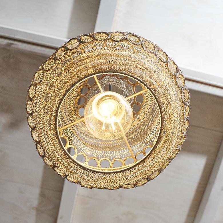 ペンダント ランプ ワイヤー メッシュ シェード 照明  ライト アイアン 1灯 口金E26 LED対応 天井 照明器具 吊り下げ おしゃれ 海外 インテリア 北欧 34507 | ELEMENTS（インテリア） | 08