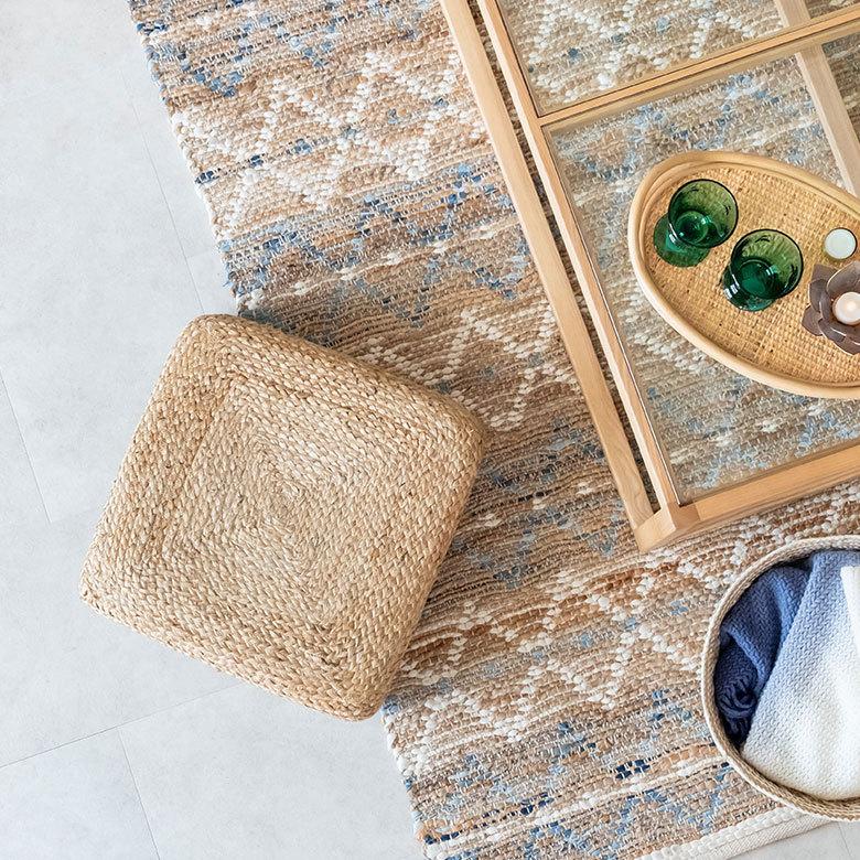 フロアクッション 座布団 ジュート 正方形 フロア フロアー  クッション スツール あぐら スクエア 四角 硬め 厚手 北欧 おしゃれ リゾート インテリア 34508 | ELEMENTS（インテリア） | 15