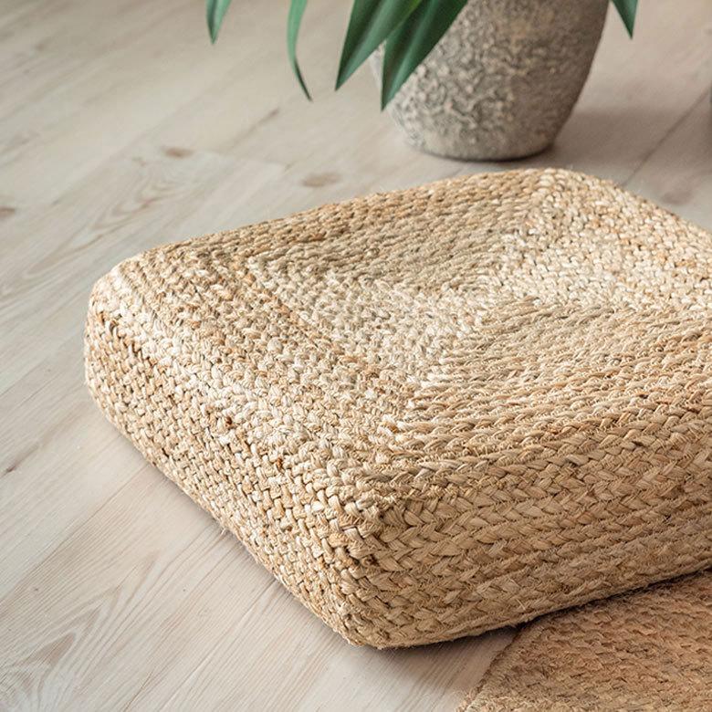 フロアクッション 座布団 ジュート 正方形 フロア フロアー  クッション スツール あぐら スクエア 四角 硬め 厚手 北欧 おしゃれ リゾート インテリア 34508 | ELEMENTS（インテリア） | 16