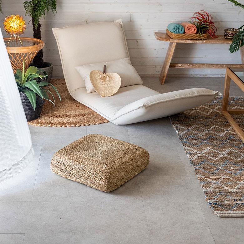 フロアクッション 座布団 ジュート 正方形 フロア フロアー  クッション スツール あぐら スクエア 四角 硬め 厚手 北欧 おしゃれ リゾート インテリア 34508 | ELEMENTS（インテリア） | 18