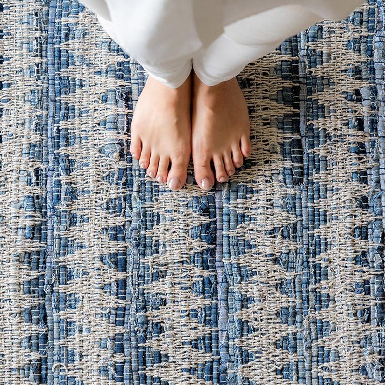 ラグ マット ラグマット インド デニム フリンジ付き 130×190cm Raha ラーハ 絨毯 じゅうたん 長方形 リビング 寝室 春 夏 秋 冬 おしゃれ 北欧 西海岸 34510 | ELEMENTS（インテリア） | 14