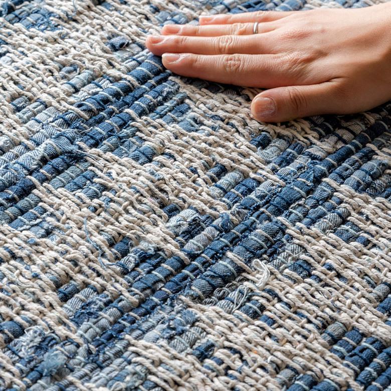 ラグ マット ラグマット インド デニム フリンジ付き 130×190cm Raha ラーハ 絨毯 じゅうたん 長方形 リビング 寝室 春 夏 秋 冬 おしゃれ 北欧 西海岸 34510 | ELEMENTS（インテリア） | 04