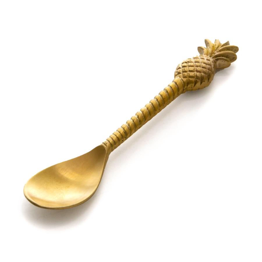 スプーン 真鍮 カトラリー パイナップル マット ゴールド
