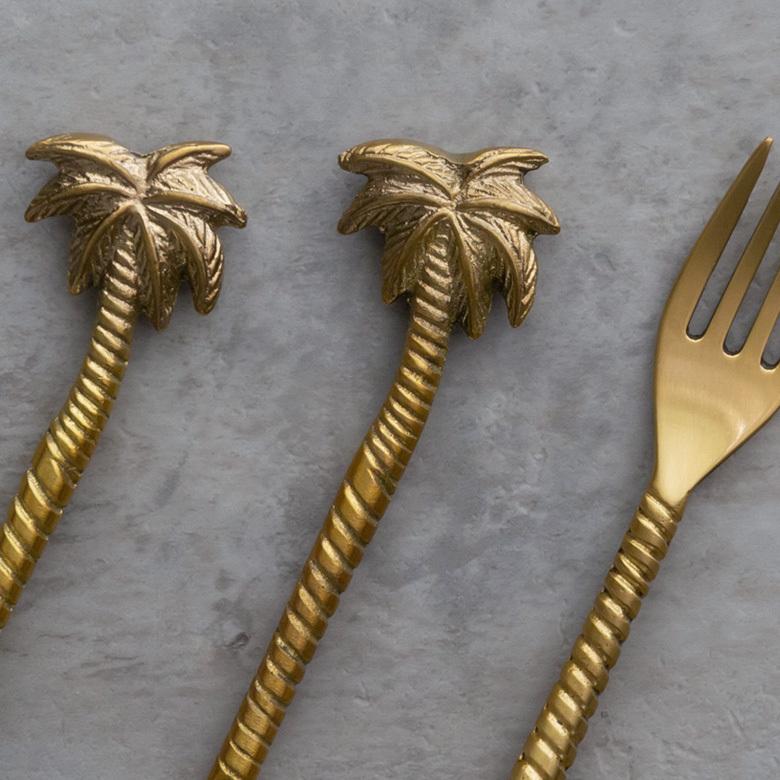 フォーク 真鍮 カトラリー パイナップル マット ゴールド アンティーク風 ケーキフォーク フルーツ デザート 南国 リゾート おしゃれ 西海岸風 雑貨 34512 | ELEMENTS（インテリア） | 12