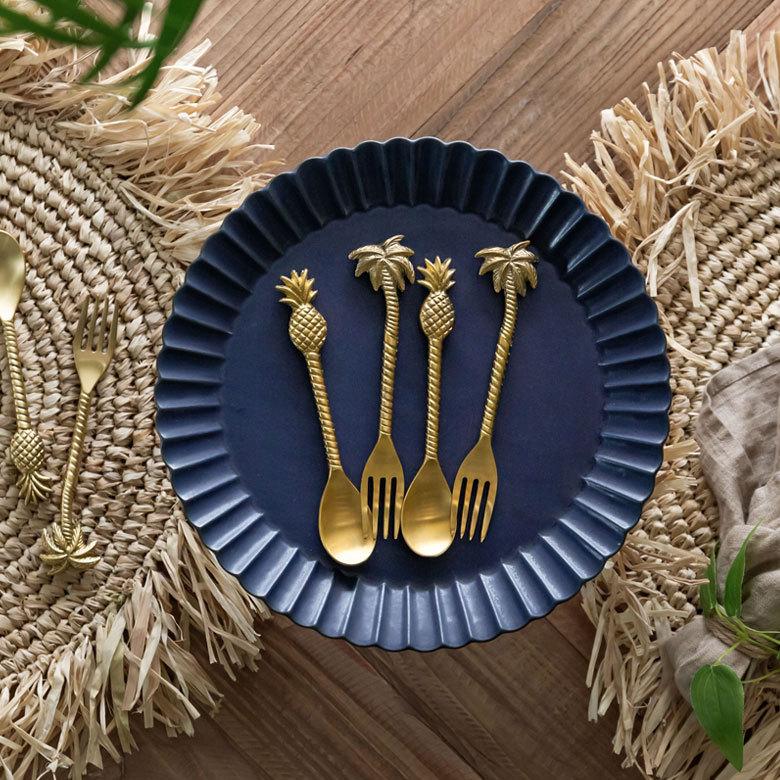 フォーク 真鍮 カトラリー パイナップル マット ゴールド アンティーク風 ケーキフォーク フルーツ デザート 南国 リゾート おしゃれ 西海岸風 雑貨 34512 | ELEMENTS（インテリア） | 16