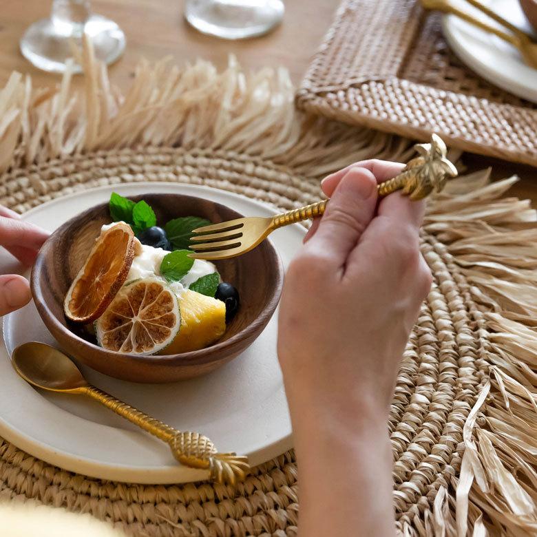 フォーク 真鍮 カトラリー パイナップル マット ゴールド アンティーク風 ケーキフォーク フルーツ デザート 南国 リゾート おしゃれ 西海岸風 雑貨 34512 | ELEMENTS（インテリア） | 02