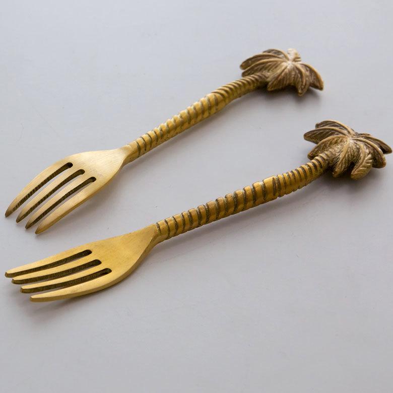 フォーク 真鍮 カトラリー パイナップル マット ゴールド アンティーク風 ケーキフォーク フルーツ デザート 南国 リゾート おしゃれ 西海岸風 雑貨 34512 | ELEMENTS（インテリア） | 03