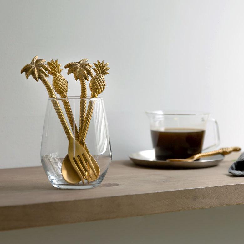 フォーク 真鍮 カトラリー パイナップル マット ゴールド アンティーク風 ケーキフォーク フルーツ デザート 南国 リゾート おしゃれ 西海岸風 雑貨 34512 | ELEMENTS（インテリア） | 07