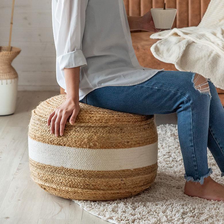 ハル　プフ　オットマン　スツール　ニットプフ　２個セット ハル プフ オットマン スツール ニットプフ 2個セット ハル