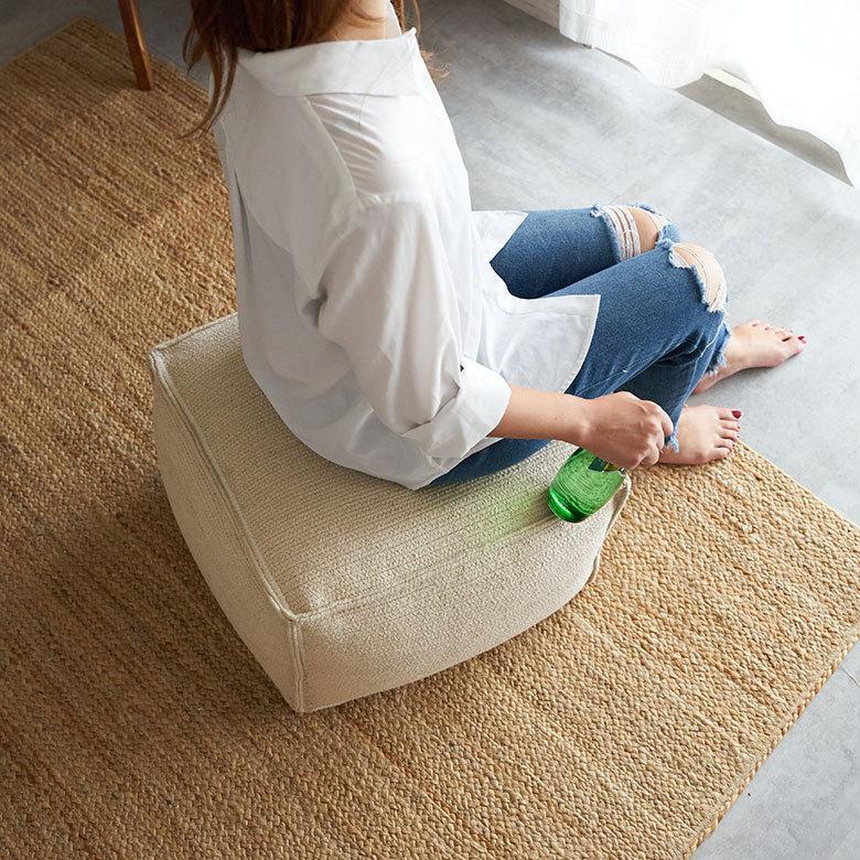 ELEMENTS プフ スツール オットマン プーフ フロア コットン 綿 椅子
