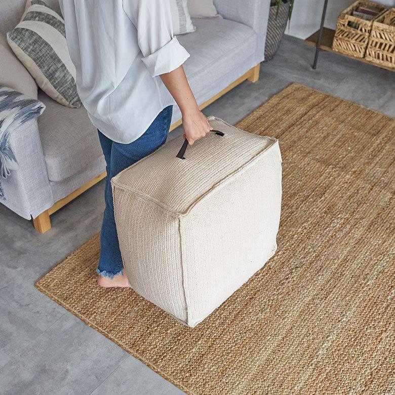 プフ スツール  オットマン プーフ フロア コットン 綿 椅子 いす ソファ  ソファー  フット 足置き  家具 おしゃれ モロッコ インテリア BOHO 西海岸 34514 | ELEMENTS（インテリア） | 08