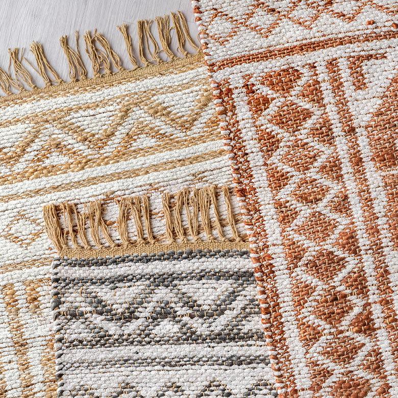 玄関 マット ジュート ラグ 麻 綿 コットン シェニール フリンジ付き インド オールシーズン リバーシブル 2way おしゃれ インテリア BOHO 北欧 西海岸 34516 | ELEMENTS（インテリア） | 04
