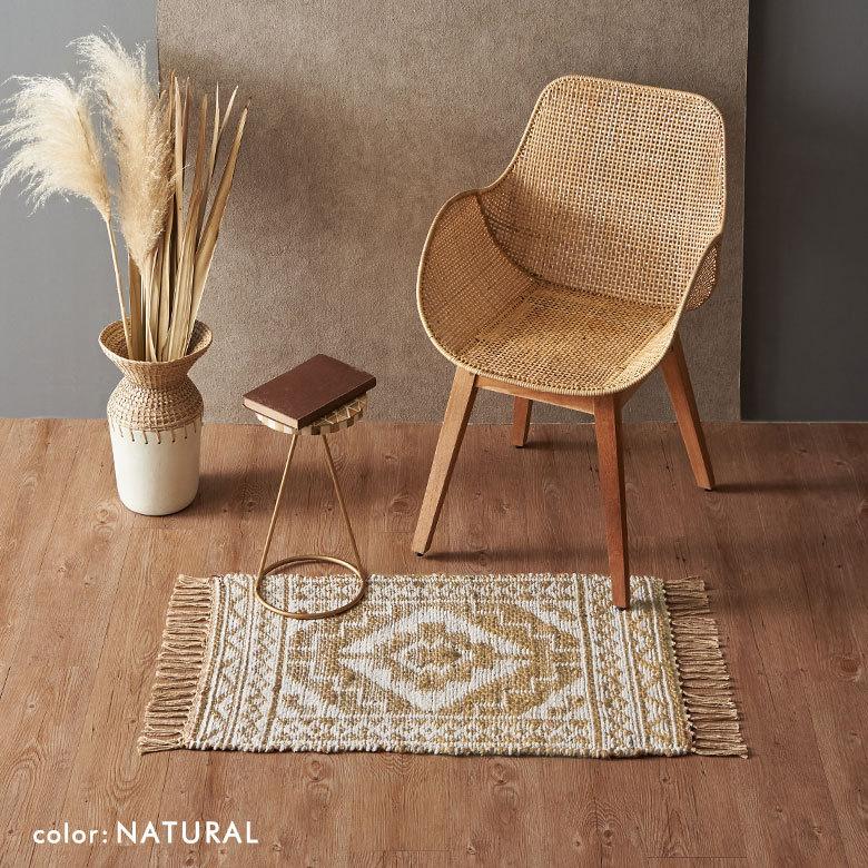玄関 マット ジュート ラグ 麻 綿 コットン シェニール フリンジ付き インド オールシーズン リバーシブル 2way おしゃれ インテリア BOHO 北欧 西海岸 34516 | ELEMENTS（インテリア） | 13