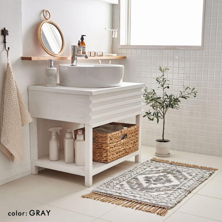 玄関 マット ジュート ラグ 麻 綿 コットン シェニール フリンジ付き インド オールシーズン リバーシブル 2way おしゃれ インテリア BOHO 北欧 西海岸 34516 | ELEMENTS（インテリア） | 14