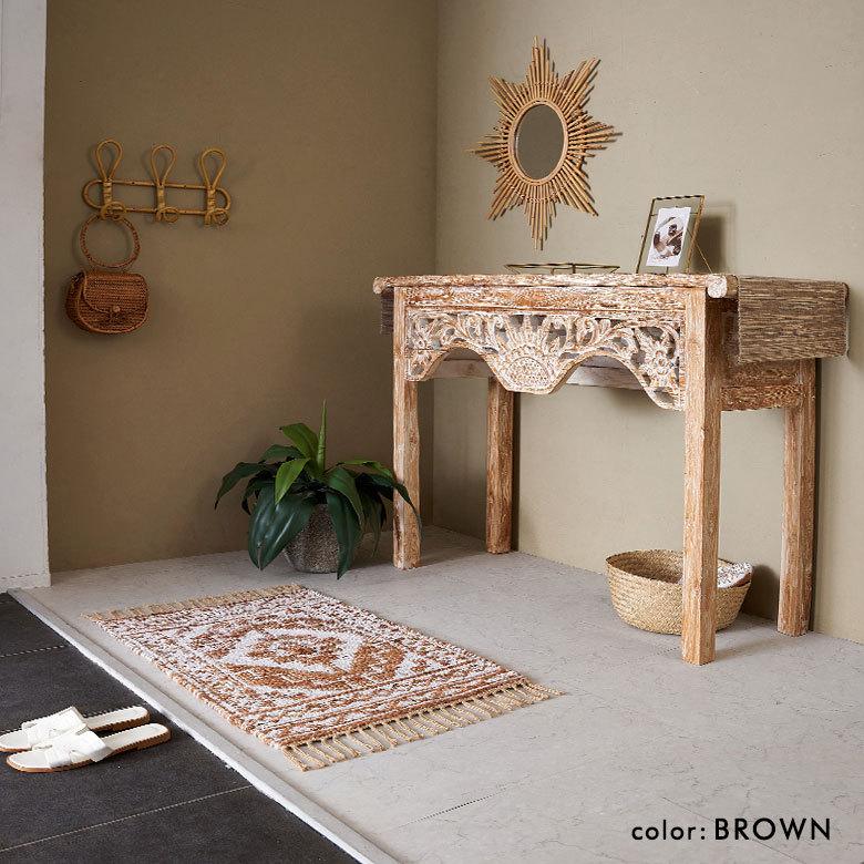 玄関 マット ジュート ラグ 麻 綿 コットン シェニール フリンジ付き インド オールシーズン リバーシブル 2way おしゃれ インテリア BOHO 北欧 西海岸 34516 | ELEMENTS（インテリア） | 17