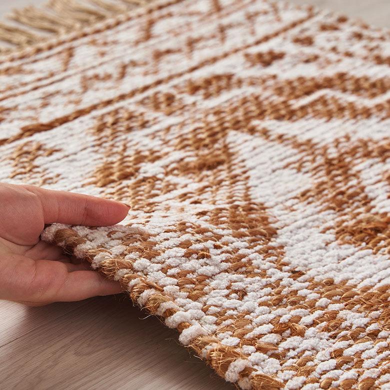 玄関 マット ジュート ラグ 麻 綿 コットン シェニール フリンジ付き インド オールシーズン リバーシブル 2way おしゃれ インテリア BOHO 北欧 西海岸 34516 | ELEMENTS（インテリア） | 19