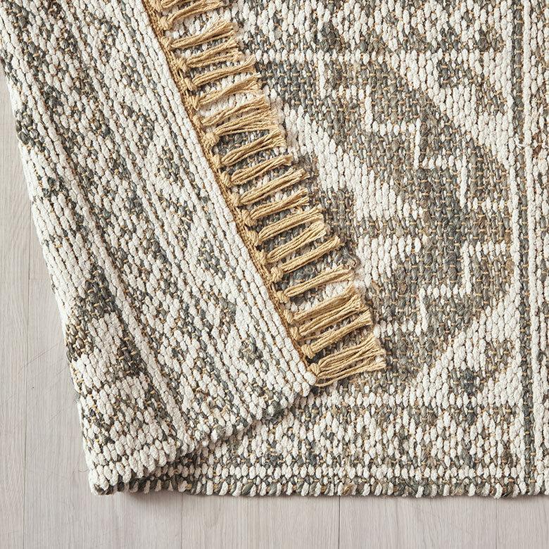 玄関 マット ジュート ラグ 麻 綿 コットン シェニール フリンジ付き インド オールシーズン リバーシブル 2way おしゃれ インテリア BOHO 北欧 西海岸 34516 | ELEMENTS（インテリア） | 10