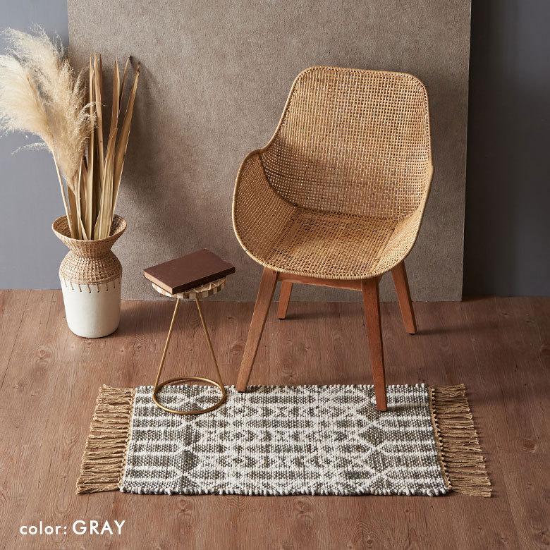 玄関 マット ジュート ラグ 麻 綿 コットン シェニール フリンジ付き インド オールシーズン リバーシブル 2way おしゃれ インテリア BOHO 北欧 西海岸 34518 | ELEMENTS（インテリア） | 16