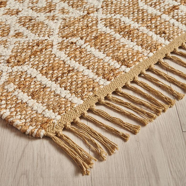 玄関 マット ジュート ラグ 麻 綿 コットン シェニール フリンジ付き インド オールシーズン リバーシブル 2way おしゃれ インテリア BOHO 北欧 西海岸 34518 | ELEMENTS（インテリア） | 19