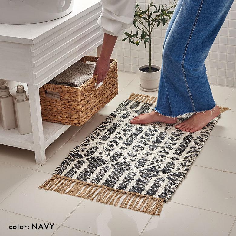 玄関 マット ジュート ラグ 麻 綿 コットン シェニール フリンジ付き インド オールシーズン リバーシブル 2way おしゃれ インテリア BOHO 北欧 西海岸 34518 | ELEMENTS（インテリア） | 09