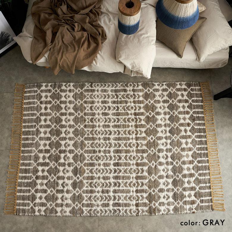 ラグ マット ジュート 麻 綿 コットン シェニール フリンジ カーペット 絨毯 室内 オールシーズン リバーシブル おしゃれ インテリア BOHO 北欧 西海岸 34519 | ELEMENTS（インテリア） | 17
