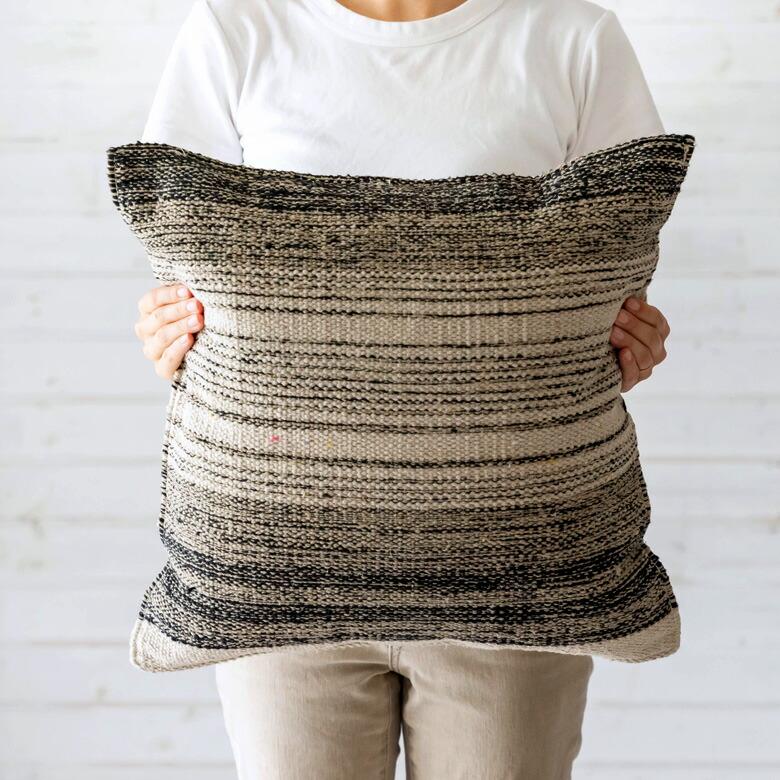 クッション カバー モノトーン ボーダー ストライプ 約 45×45cm  ソファ ベッド アウトドア リビング 寝室 ソファ 北欧 西海岸 ビーチ 韓国 ボーホー 34520 | ブランド登録なし | 11