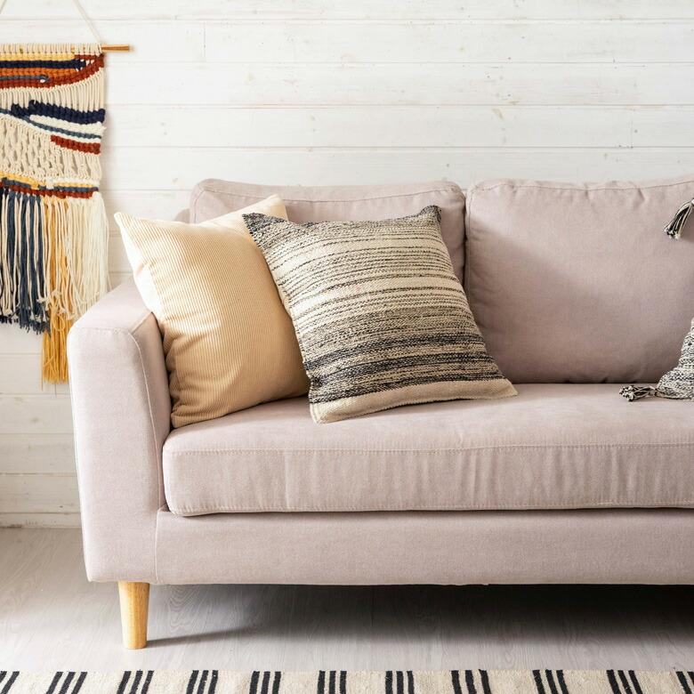 クッション カバー モノトーン ボーダー ストライプ 約 45×45cm  ソファ ベッド アウトドア リビング 寝室 ソファ 北欧 西海岸 ビーチ 韓国 ボーホー 34520 | ブランド登録なし | 07