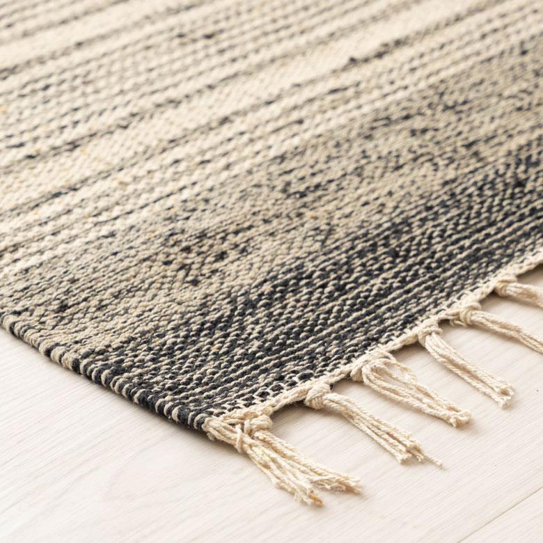 玄関 マット フリンジ モノトーン ボーダー ストライプ 約 50×80cm  室内 キリム風 アウトドア キャンプ リビング 寝室 西海岸 ビーチ 韓国 ボーホー 34522 | ELEMENTS（インテリア） | 16