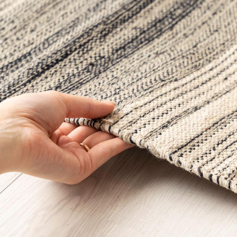 玄関 マット フリンジ モノトーン ボーダー ストライプ 約 50×80cm  室内 キリム風 アウトドア キャンプ リビング 寝室 西海岸 ビーチ 韓国 ボーホー 34522 | ELEMENTS（インテリア） | 17