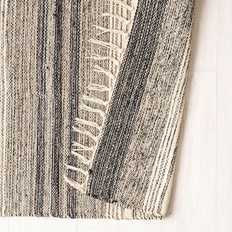 玄関 マット フリンジ モノトーン ボーダー ストライプ 約 50×80cm  室内 キリム風 アウトドア キャンプ リビング 寝室 西海岸 ビーチ 韓国 ボーホー 34522 | ELEMENTS（インテリア） | 19