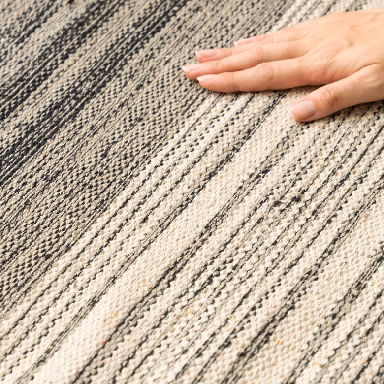 玄関 マット フリンジ モノトーン ボーダー ストライプ 約 50×80cm  室内 キリム風 アウトドア キャンプ リビング 寝室 西海岸 ビーチ 韓国 ボーホー 34522 | ELEMENTS（インテリア） | 06