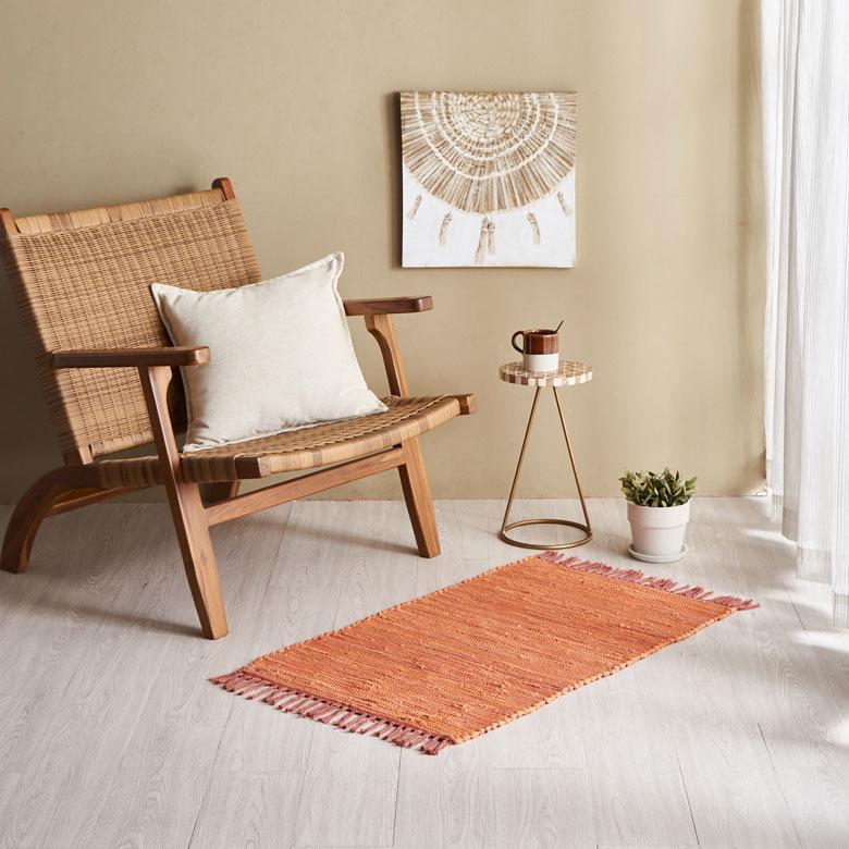 玄関 マット フリンジ 無地 約 50×80cm  室内 キリム風ラグ アクセントラグ アウトドア キャンプ リビング 寝室 北欧 西海岸 ビーチ 韓国 ボーホー 34526 | ELEMENTS（インテリア） | 07