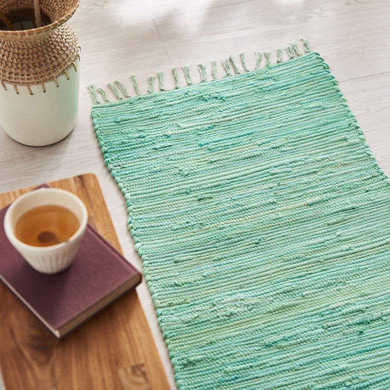 玄関 マット フリンジ 無地 約 50×80cm  室内 キリム風ラグ アクセントラグ アウトドア キャンプ リビング 寝室 北欧 西海岸 ビーチ 韓国 ボーホー 34526 | ELEMENTS（インテリア） | 11