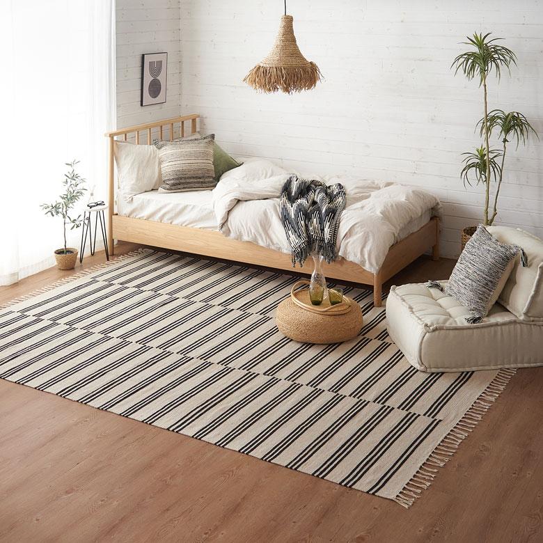 ELEMENTS（インテリア） ラグ マット モノトーン ボーダー