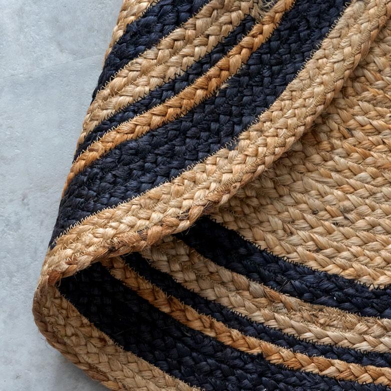 ラグ カーペット ジュート 幅90cm 90×90 円形 丸 マット インド製 麻 ライン オールシーズン 春 夏 秋 冬 ナチュラル おしゃれ 北欧  インテリア 西海岸 34530 | ELEMENTS（インテリア） | 17