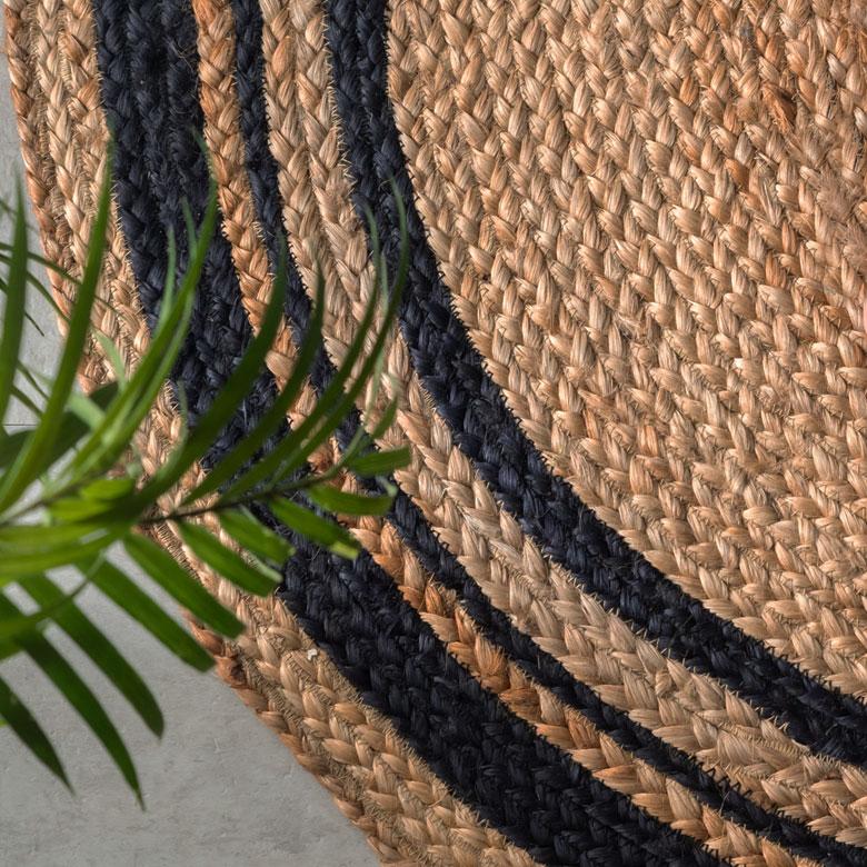 ラグ カーペット ジュート 幅90cm 90×90 円形 丸 マット インド製 麻 ライン オールシーズン 春 夏 秋 冬 ナチュラル おしゃれ 北欧  インテリア 西海岸 34530 | ELEMENTS（インテリア） | 10